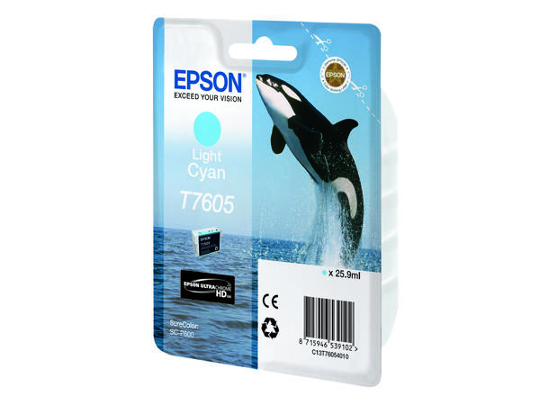 Epson Blekk T7605 Light Cyan Lyst cyan blekk til Epson P600 
